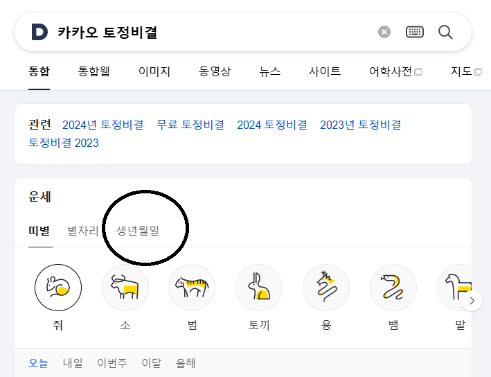 카카오 토정비결